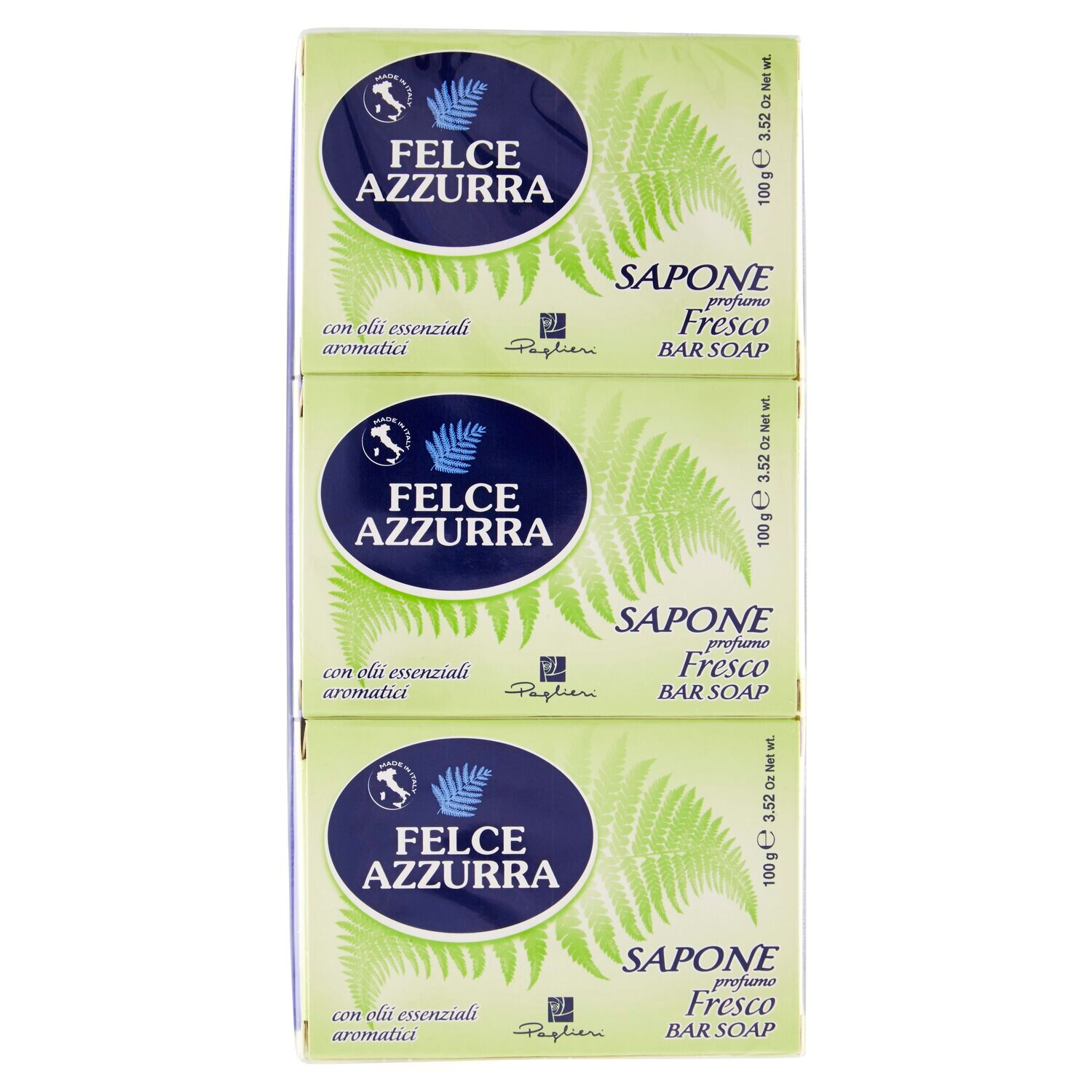 Set Sapun Solid Felce Azzurra Parfum Fresco, 3 buc x 100g